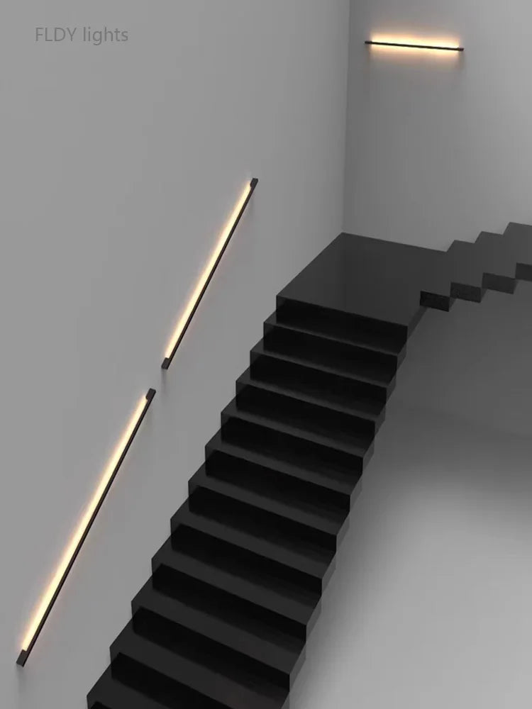 Modern Minimalist Long Wall Lamp LED Wall Mounted Light Indoor Living Room Bedroom Background Lamp Home Decora Fixtures 110/220V