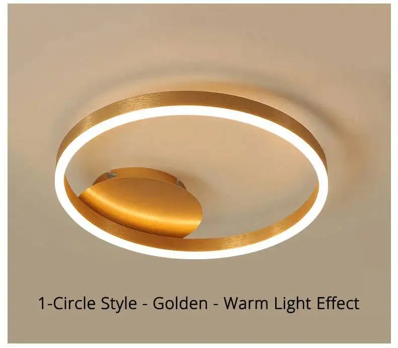 Modern LED Chandelier Nordic Gold 3 Circle Metal Ceiling Lamp For Home Living Study Room Bedroom Indoor Home Lighting Decoration