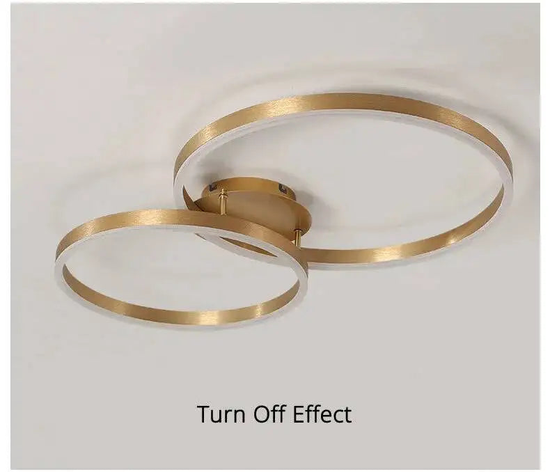 Modern LED Chandelier Nordic Gold 3 Circle Metal Ceiling Lamp For Home Living Study Room Bedroom Indoor Home Lighting Decoration