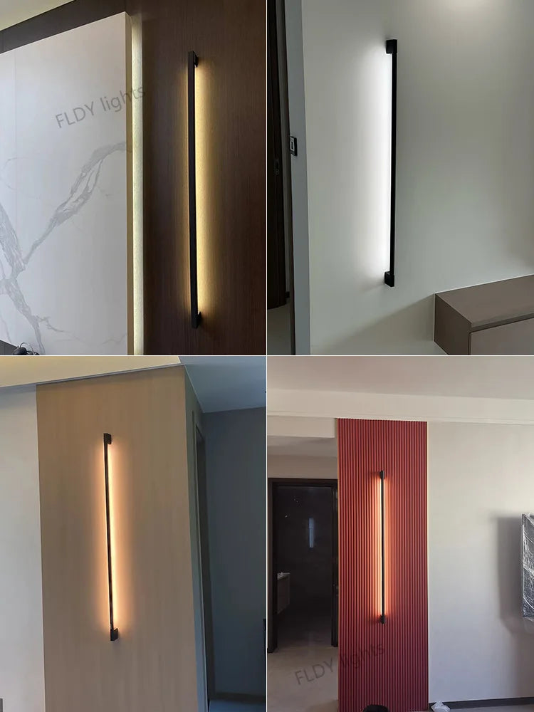 Modern Minimalist Long Wall Lamp LED Wall Mounted Light Indoor Living Room Bedroom Background Lamp Home Decora Fixtures 110/220V